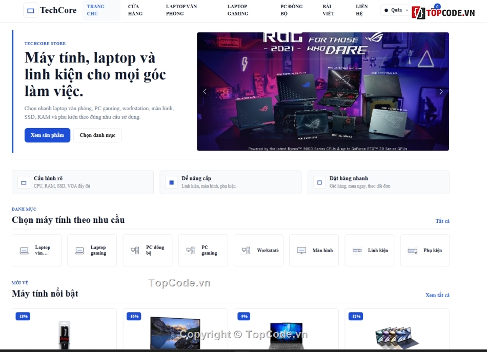 website,website bán máy tính,web bán phụ kiện
